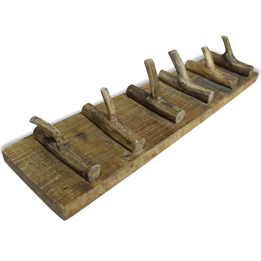 Anself Wall Mounted Coat Rack with 6 Pegs Reclaimed Wood C5257