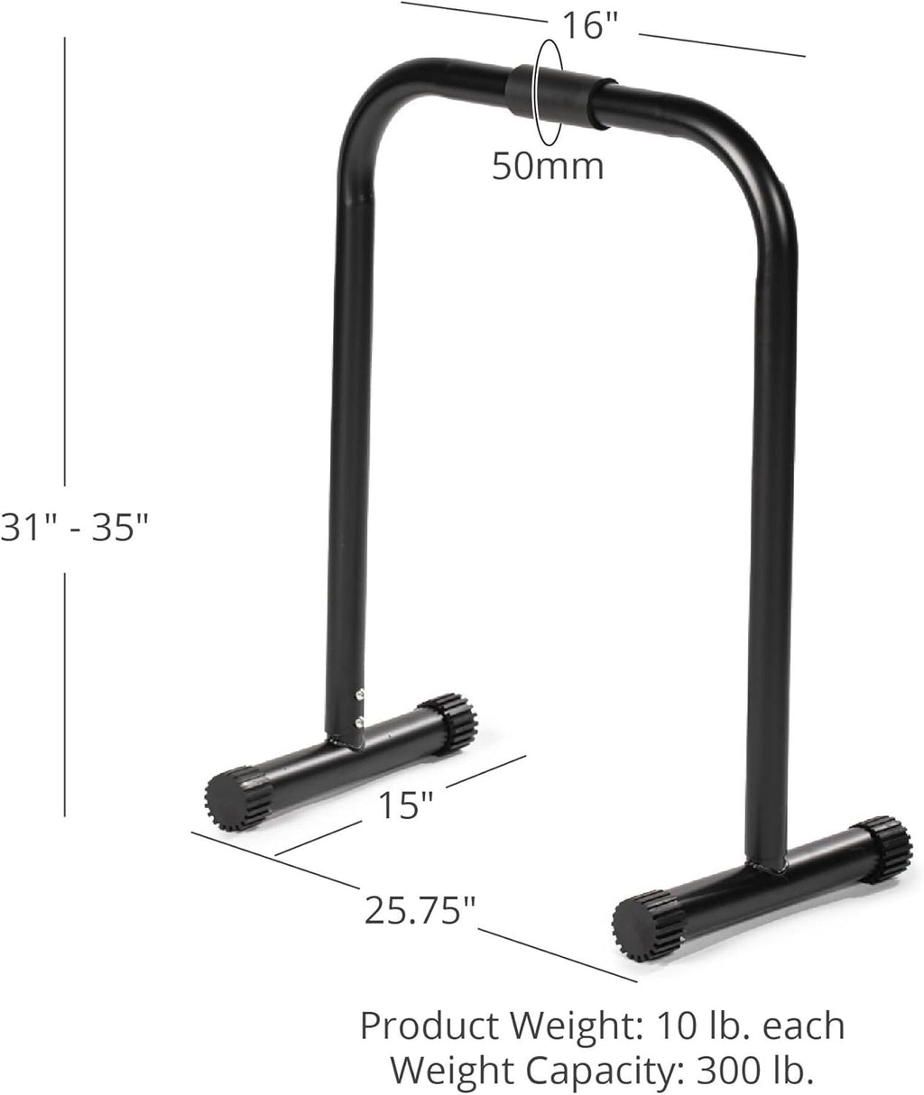 Titan Fitness Adjustable Height Dip Station, Heavy Duty Freestanding Paralettes, 300 LB Rated M41457