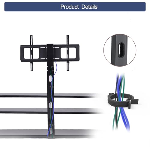 Universal Floor TV Stand with Tempered Glass, Height Adjustable and Swivel H985
