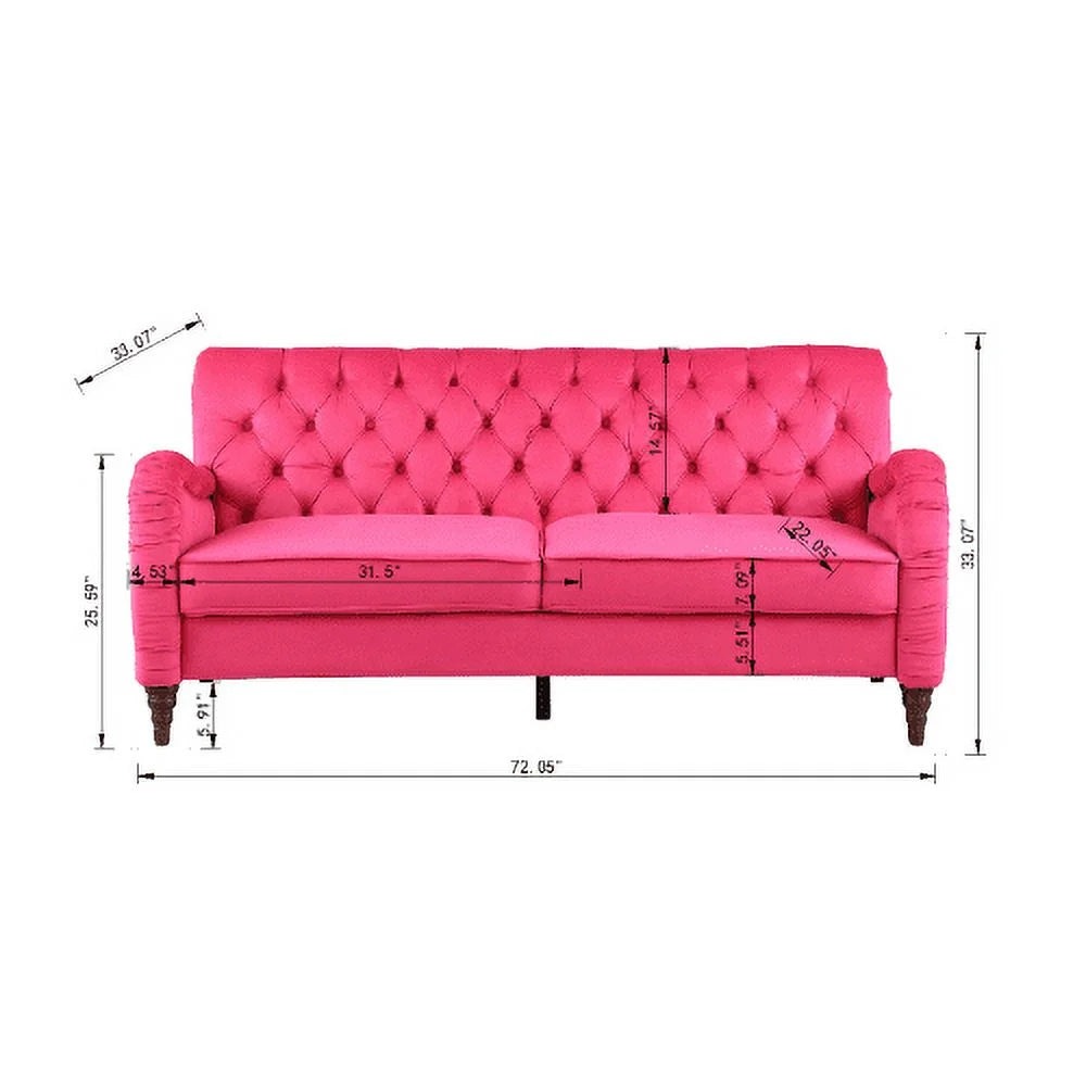 Rose Red Chesterfield 3 Seater Modern Sofa H784516