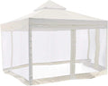 Yescom 10'x10' Gazebo Top Replacement Mesh Net for 2 Tier Outdoor Canopy Cover Patio Garden Yard White Y00610T07NET