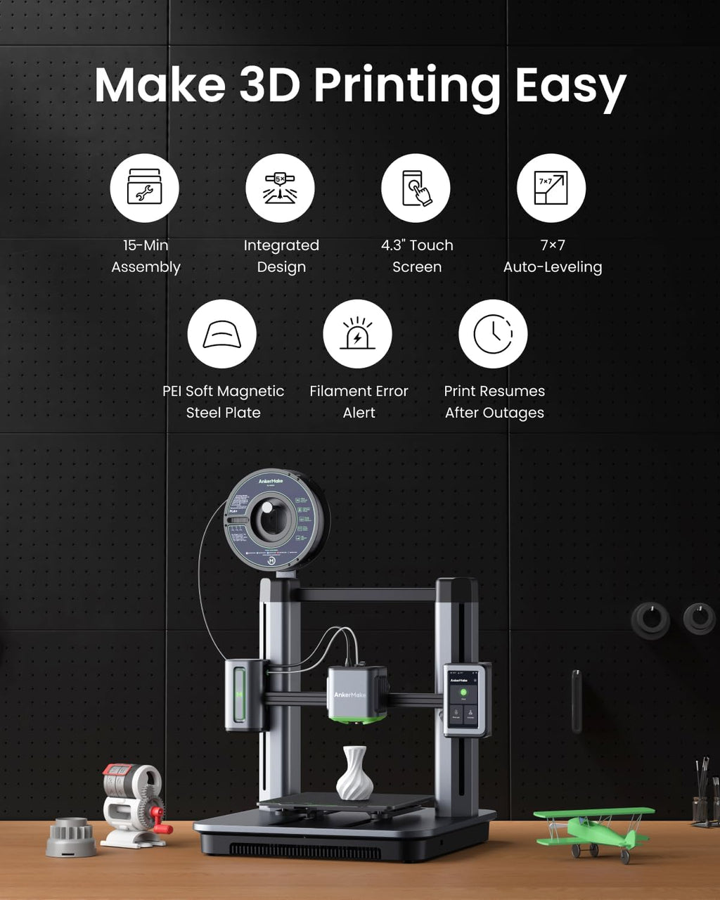 AnkerMake M5 3D Printer, High Speed 500 mm/s, AI Camera, Auto-Leveling P5336