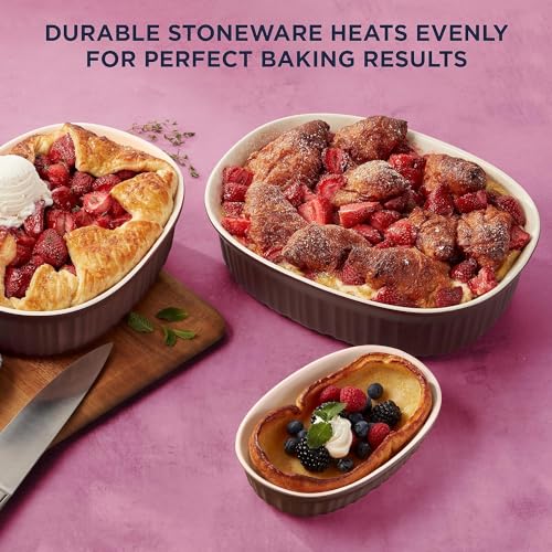 CorningWare Ceramic Bakeware Set with Lids, 10-Piece French Cabernet F835977
