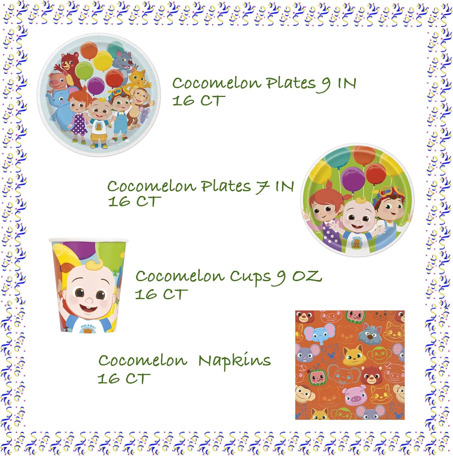 CoComelon Birthday Party Supplies Decoration Kit for Boys or Girls N5079