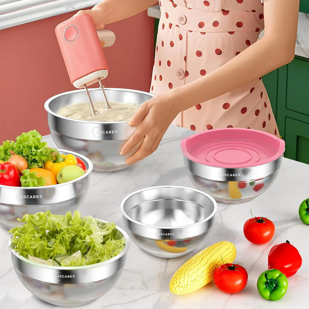 Stainless Steel Mixing Bowls with Lids, 5 Piece Set T21579