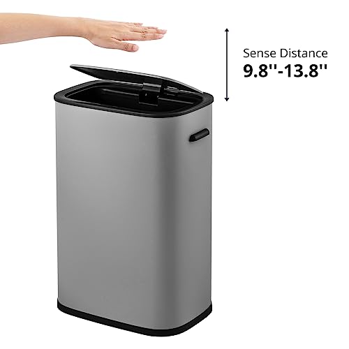 60L Dual Trash Can and Recycling Bin, Stainless Steel, Open Top O1697