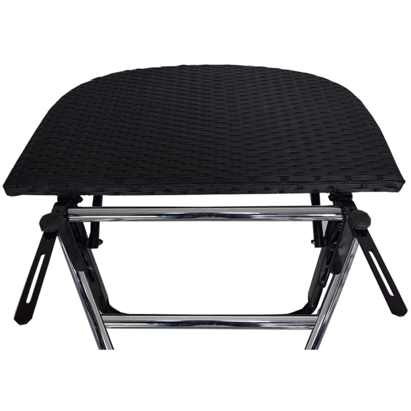 Oakland Living Wicker Metal Foldable Balcony Table with Adjustable Clamps - Black Z5967