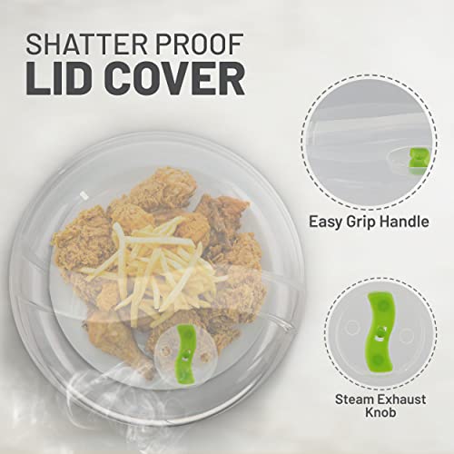 Microwave Cover for Food, Splatter Proof, Steam Vents, 10 Inch, 2 PK by RamPro S9365