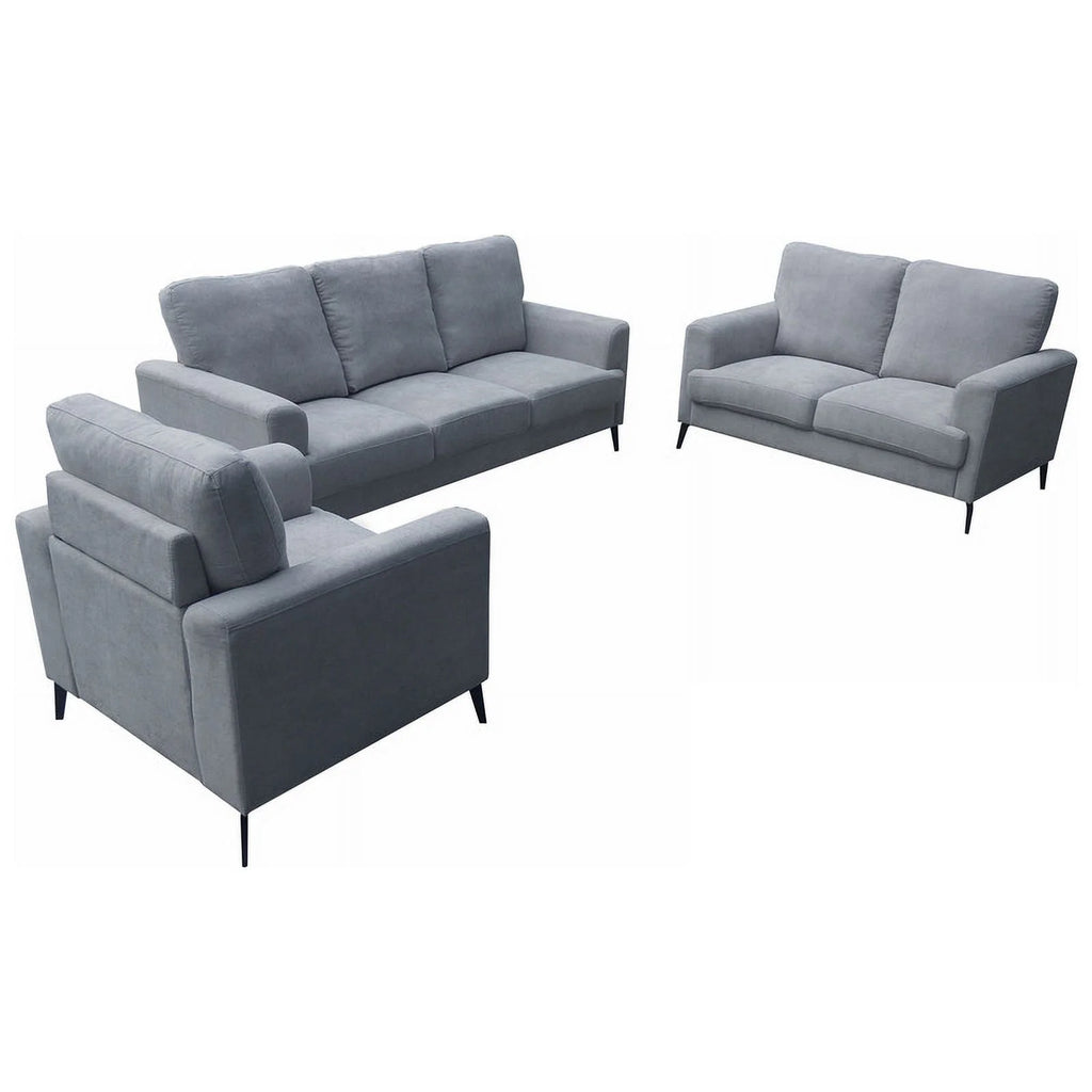 Pemberly Row Gray Chenille Sofa Loveseat Chair Set Z8818