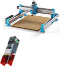Genmitsu CNC Router Machine 4040-PRO for Woodworking Metal Acrylic Cutting Milling, 10W Compressed Spot Laser Module with Air Assist Nozzle, GRBL Control, Lead Screw Driven