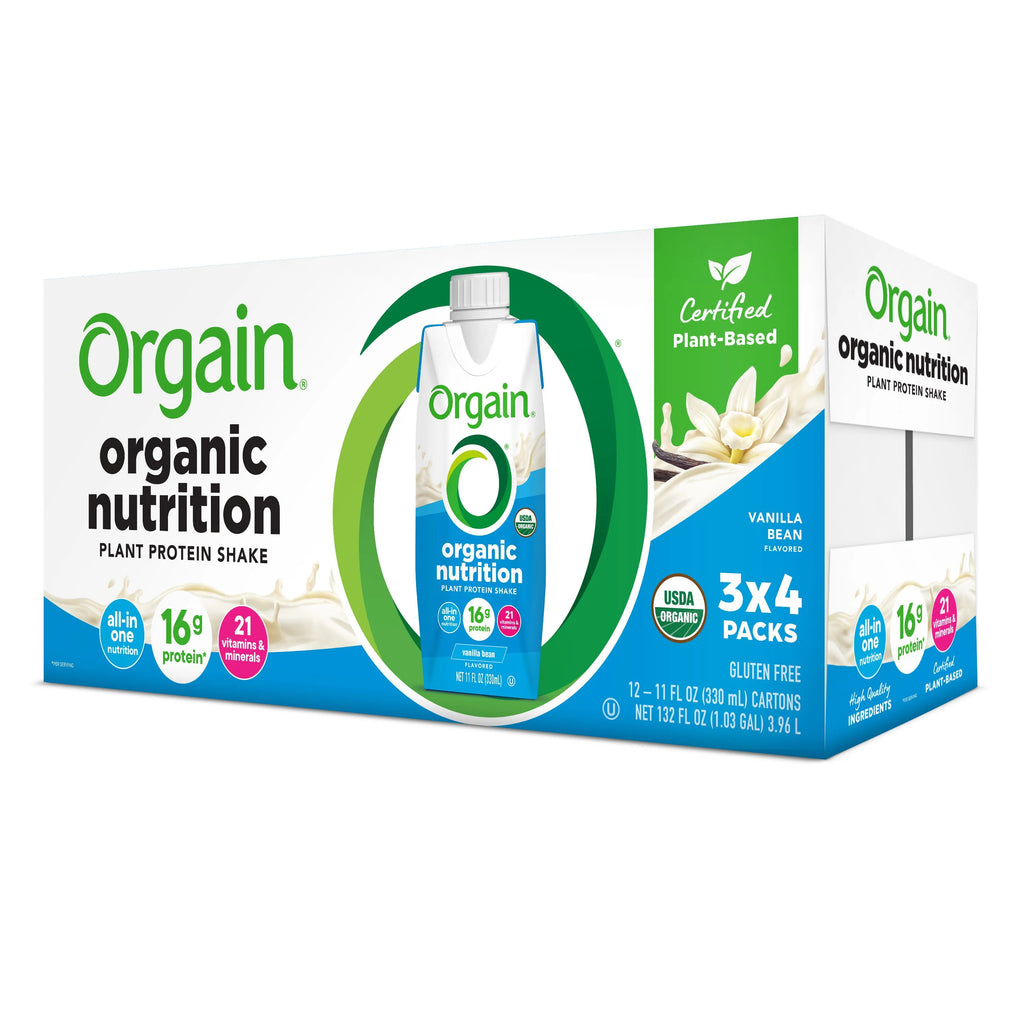 Orgain Organic Vegan Protein Shake, Vanilla Bean, 11oz, 12ct M15442