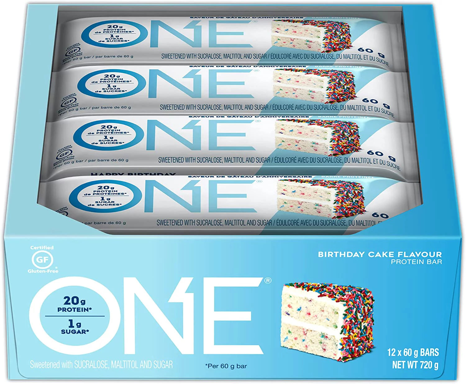 ONE Protein Bar, Birthday Cake, 20g Protein, 12 Count X6746