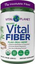 Vital Planet - Vital Fiber Powder, Soluble and Insoluble Fiber Supplement with Flax, Pea and Hemp, Organic Daily Dietary Supplement Supports Gut Digestive Regularity 7.76 oz