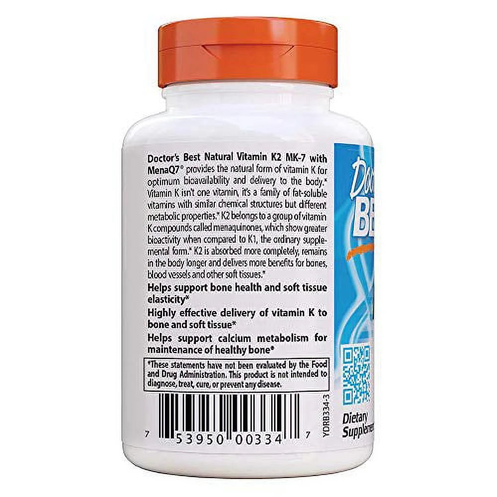 Doctor's Best Vitamin K2 Mk-7 with MenaQ7, 60 Count L20292