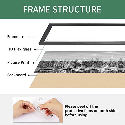 Giverny 8x24 Black Wood Picture Frame for Wall Mounting Z193793