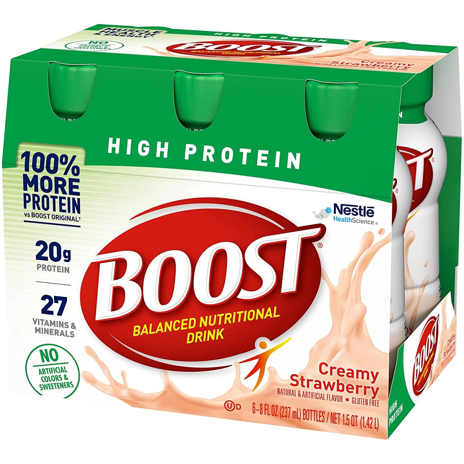 BOOST HIGH PROTEIN Creamy Strawberry 6 ct. - 8 fl. oz. Bottles (Pack of 3) Y70203