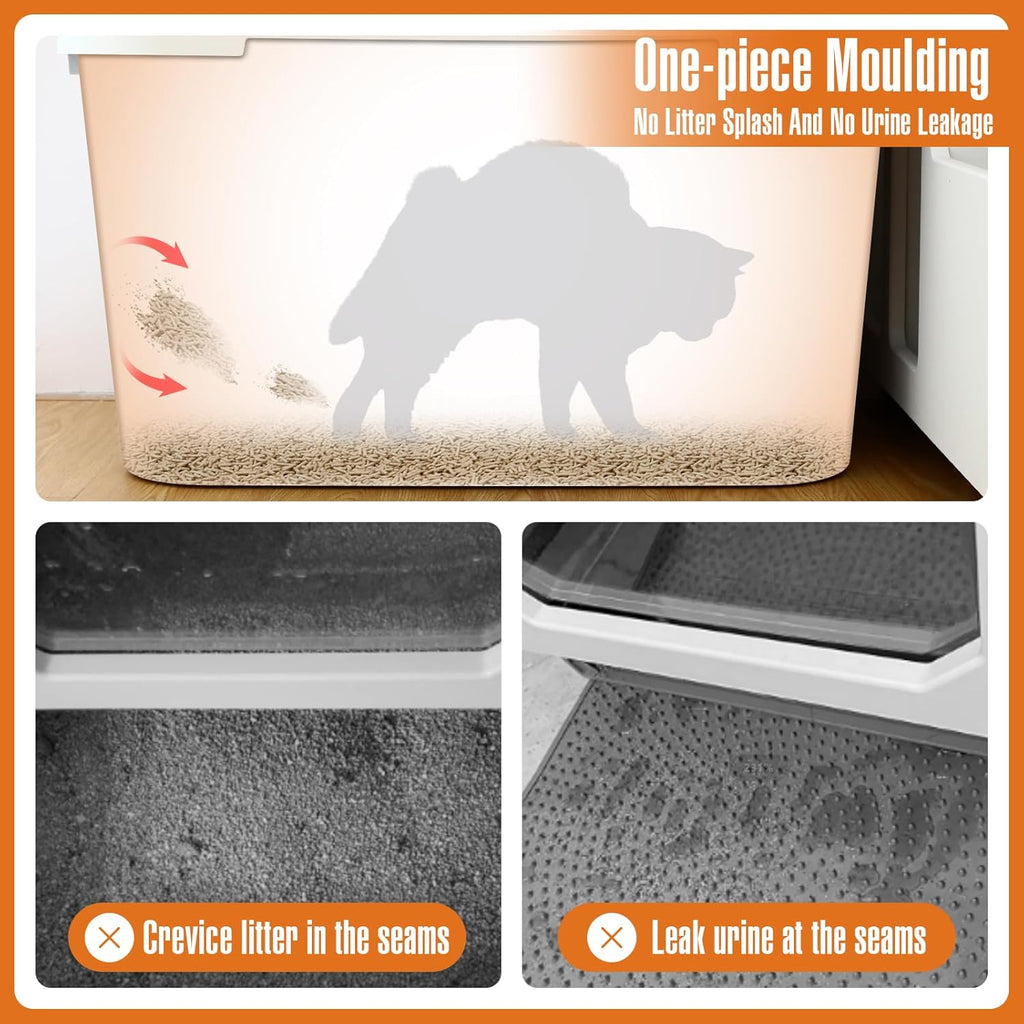 Hushee Enclosed Cat Litter Box Extra Large with Scoop, Front Entry, Easy Clean M88545