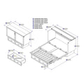 AFI Chelsea Queen Solid Wood Murphy Bed Chest with Mattress Espresso I253004