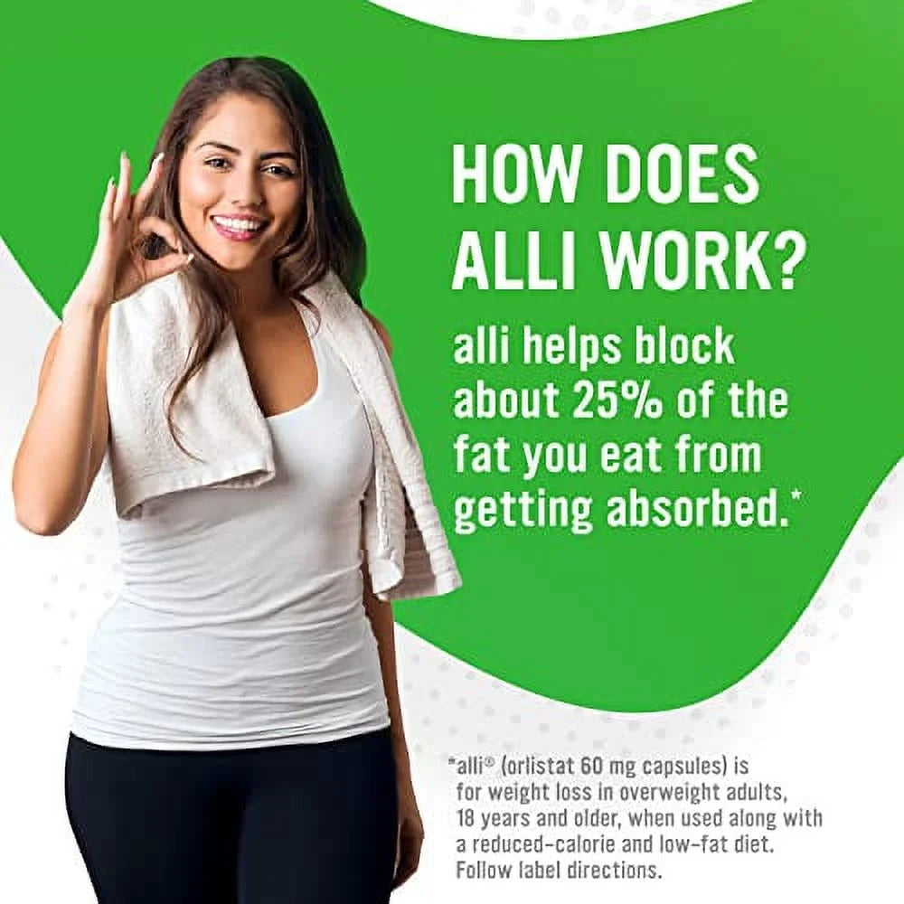 alli Diet Weight Loss Supplement Pills, Orlistat 60mg, 170 Count M9751