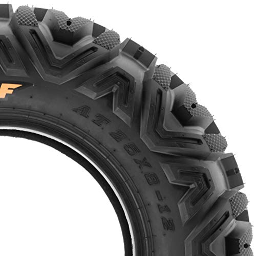Set of 2 SunF A033 Power.I AT 25x8-12 ATV UTV Tires, 6 Ply Tubeless L949