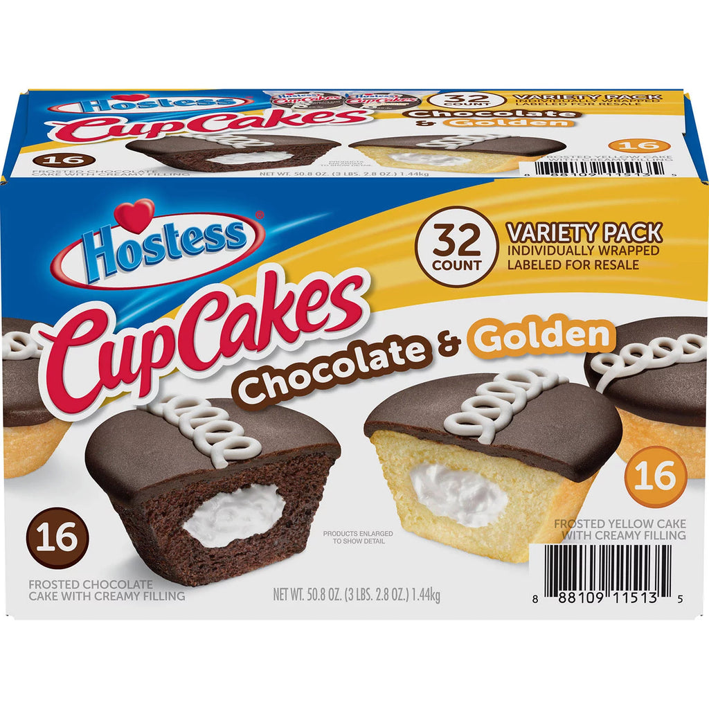 Hostess Chocolate & Golden Cupcakes Variety Pack 32 Ct F6197