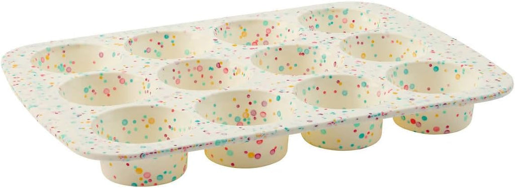 Trudeau Structure White Confetti Reinforced 12 Cup Dome Cake Pan Silicone Bakeware, 2 Pack A233821