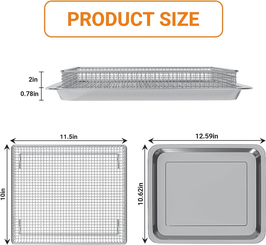 Cuisinart Airfryer Stainless Steel Baking Tray Pan and Basket O1866