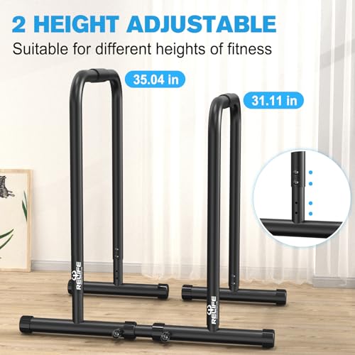 RELIFE Dip Station Heavy Duty Dip Stands Fitness Workout Bar D12212