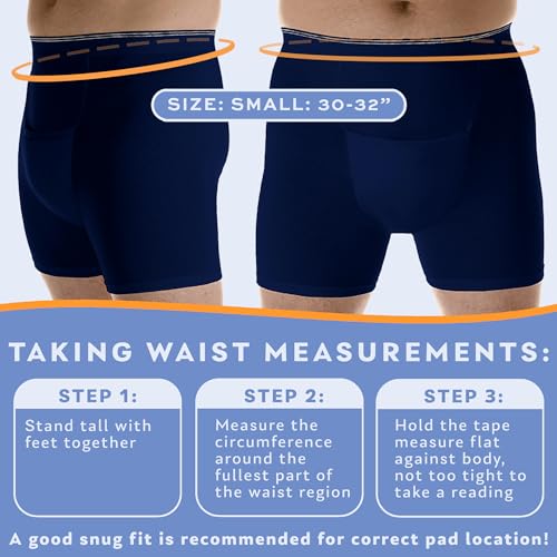 Wearever Men's Incontinence H-Fly Boxer Briefs 6 Pack Navy Small J772795