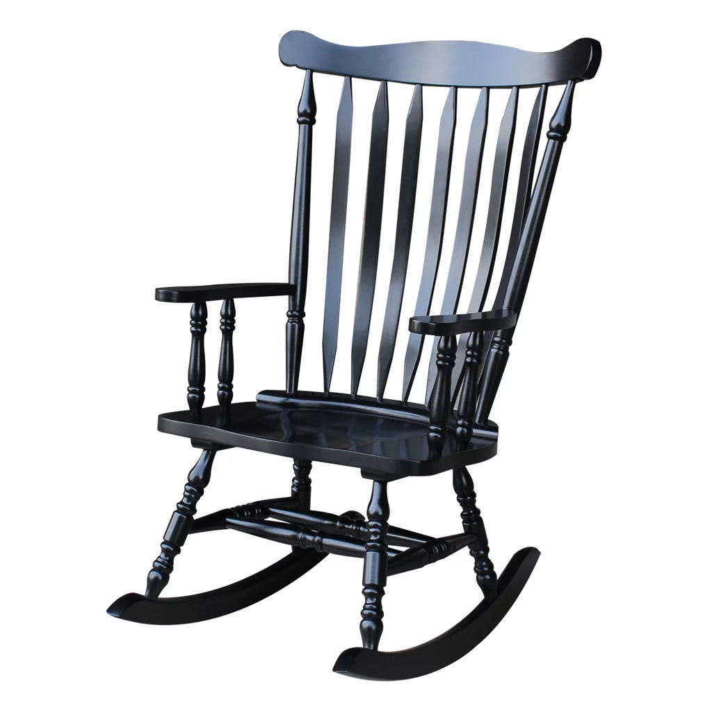 Colonial Rocking Chair by International Concepts, Antique Black I43903