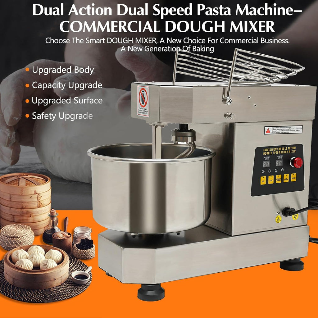 Commercial Food Mixer 10.5Qt Spiral Dough Kneading Machine with Stainless Steel Bowl Y124355