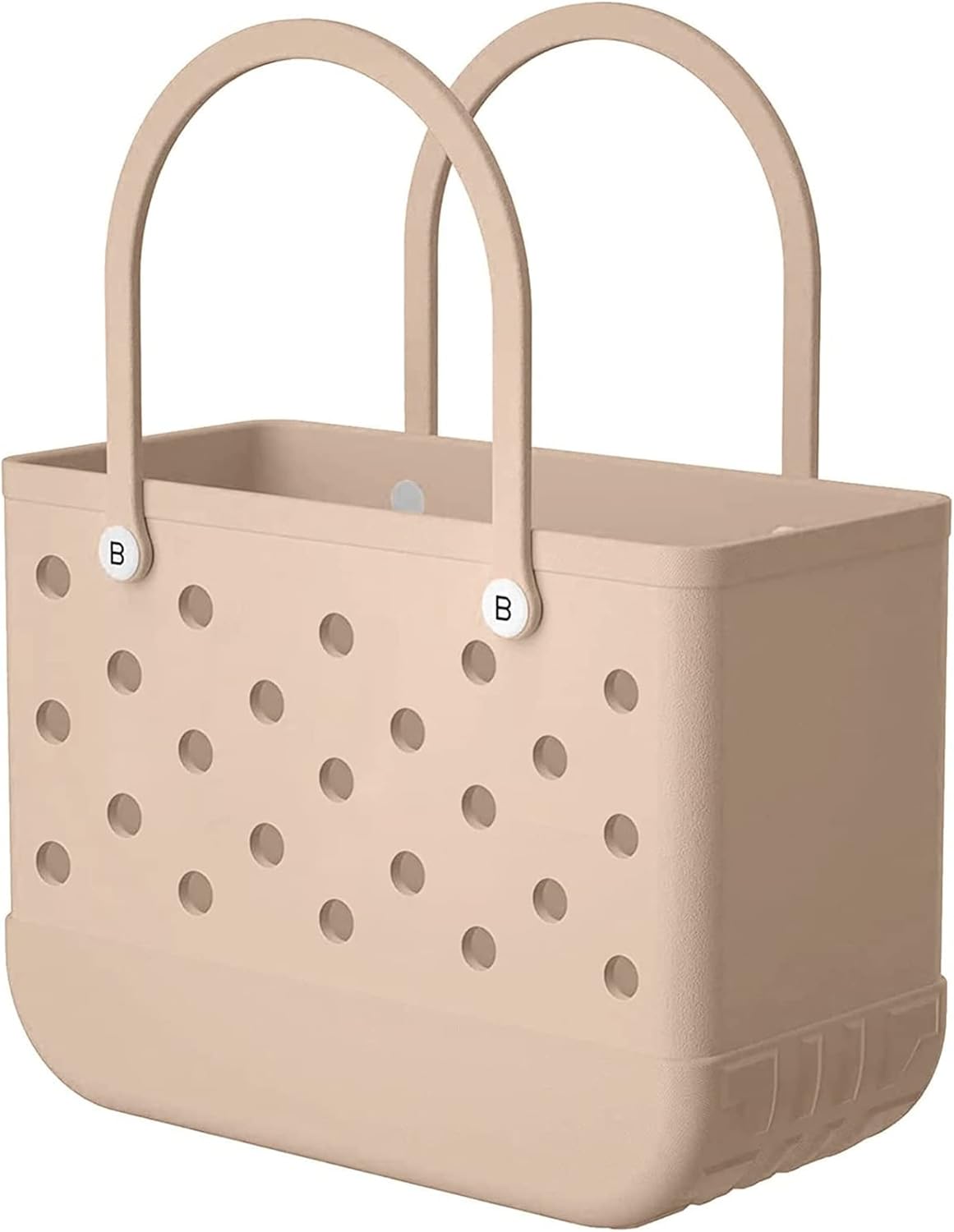Waterproof Travel Bags,Beach Bag Rubber Tote Bag,with Hole Waterproof Sandproof Durable Open Silicone Tote Bag(Blue),Khaki