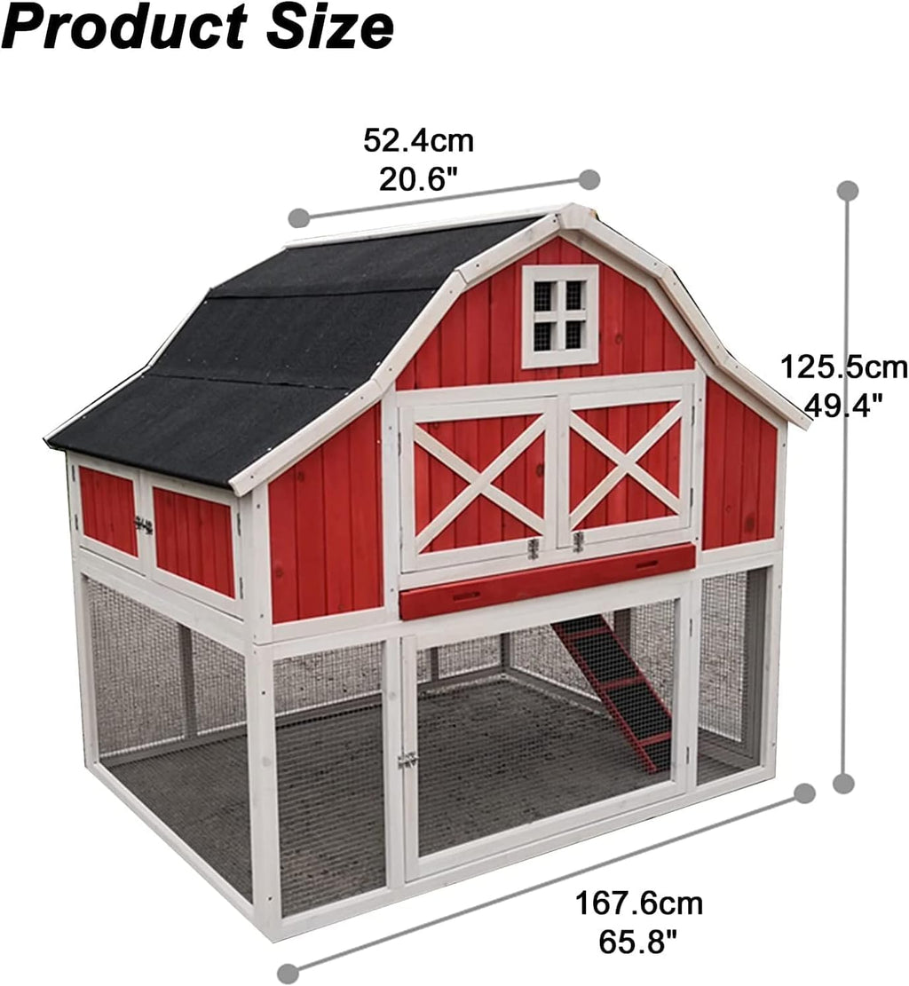 Large Wooden Chicken Duck Cage Rabbit Hutch Outdoor Pet House X701809