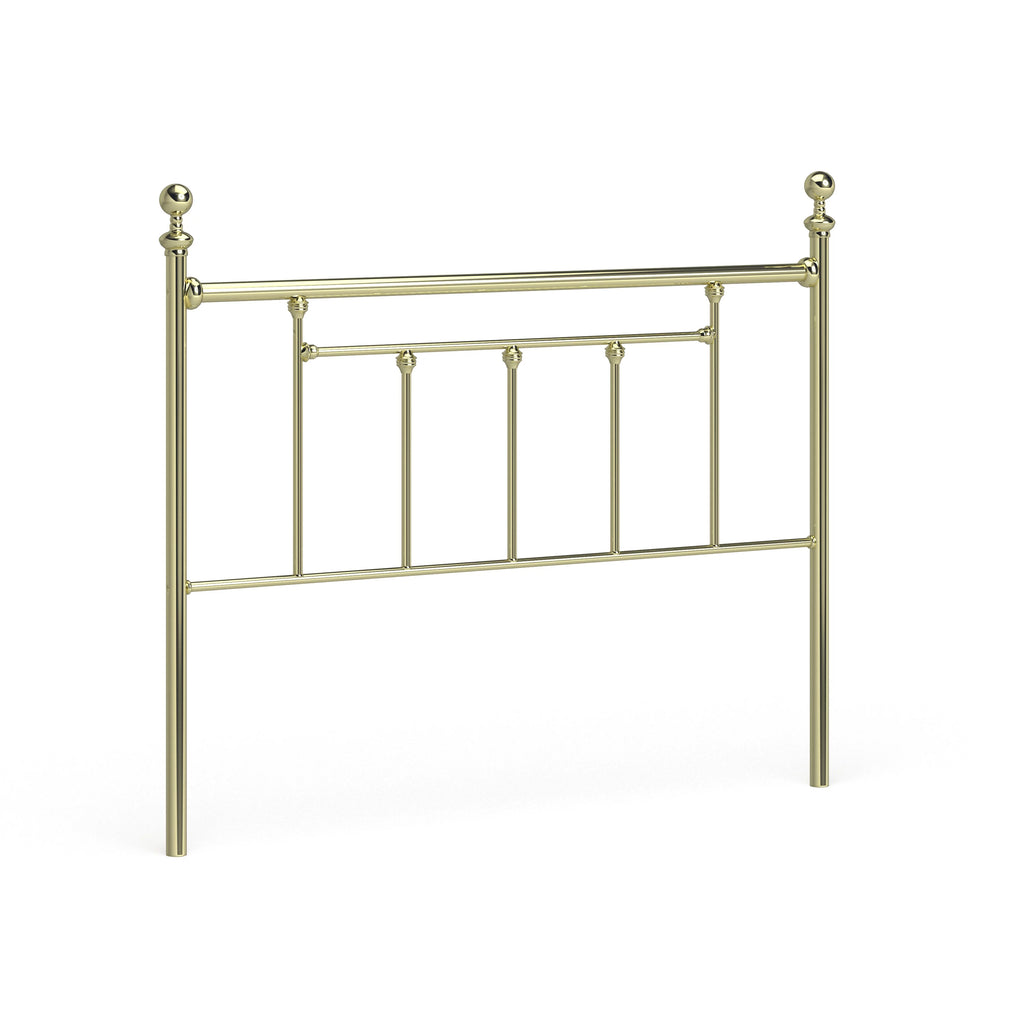 Hillsdale Chelsea Classic Brass Metal Headboard with Round Finials Queen