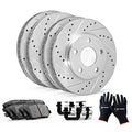 R1 Concepts Front Rear Brakes and Rotors Kit |Front Rear Brake Pads| Brake Rotors and Pads| Ceramic Brake Pads and Rotors |Hardware Kit|fits 2005-2010 Honda Odyssey