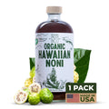 Healing Noni - 1-Pack Glass Bottle 32oz - 100% Pure Hawaiian Organic Juice - All-Natural Unsweetened Fresh Fruit - Farm Direct - USDA Certified