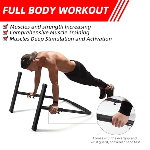 Adjustable Dip Bars for Home Gym, Heavy Duty Dip Station for Strength Training Q2548