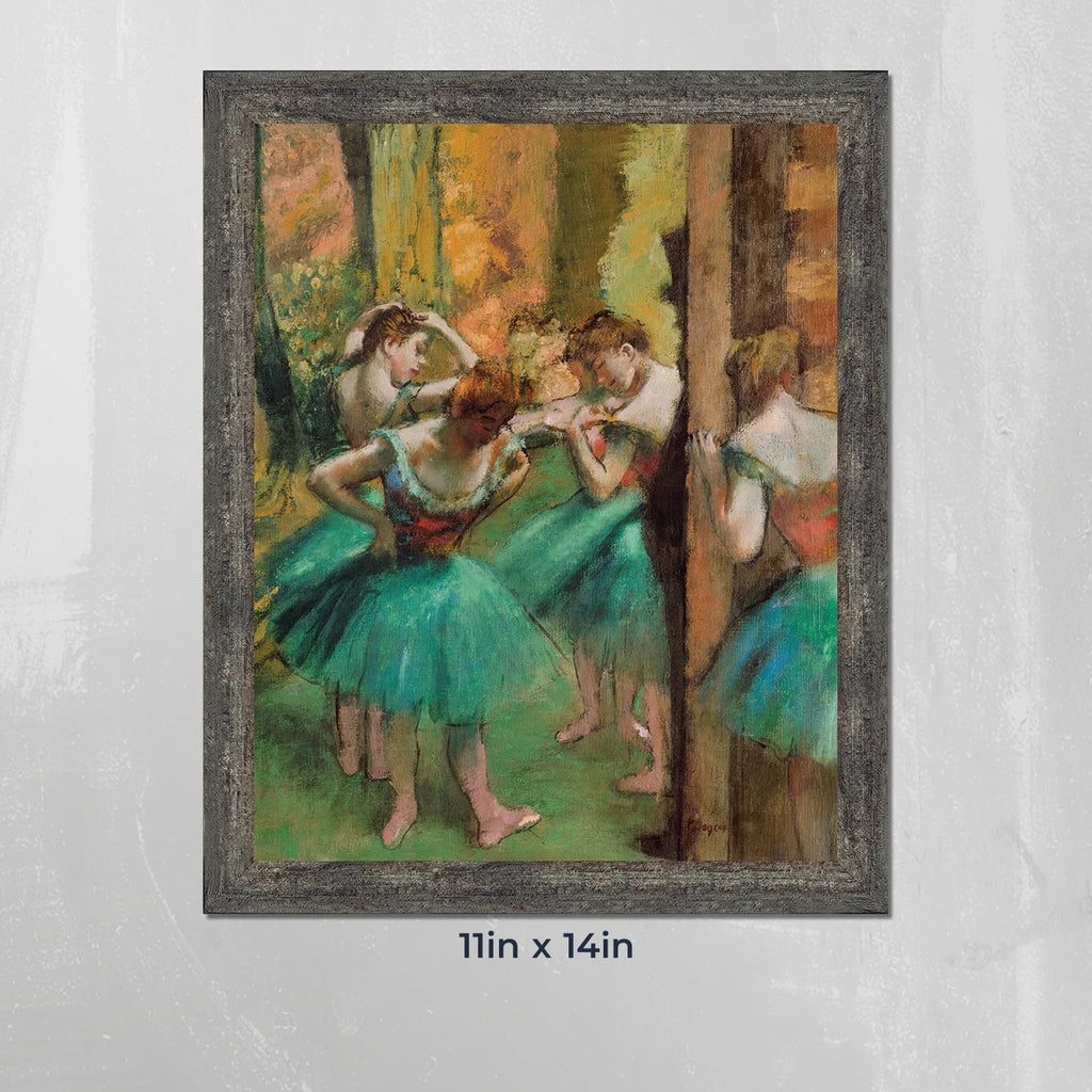 Dancers Pink and Green by Edgar Degas Framed Wall Art Print 11x14 Q294235