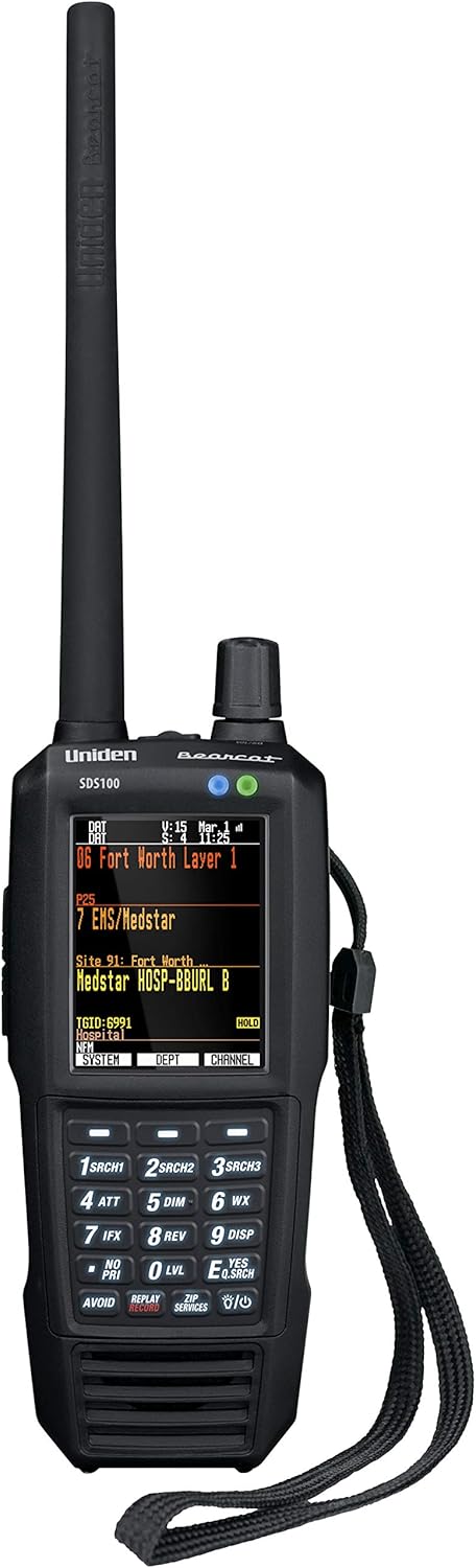 Uniden SDS100 True I/Q Digital Handheld Scanner, Designed for Improved Digital Performance in Weak-Signal and Simulcast Areas, Rugged / Weather Resistant JIS 4 Construction