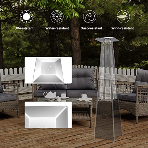 Aluminum Patio Heater Reflector Shield Square, 4 Sided Outdoor Heater Replacement Parts with 3 Pre-Drilled Holes M600948