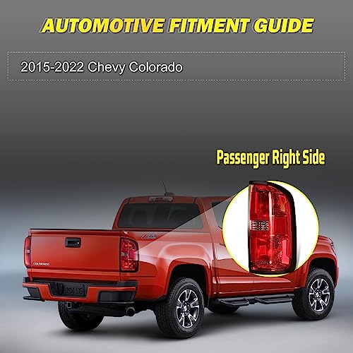 AUTOWIKI Tail Light Assembly for 2015-2022 Chevy Colorado, Red Clear Lens, Driver Left Side H74507