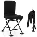 Goplus Hunting Chair, 360° Swivel Hunting Blind Chair w/All-Terrain Duck Feet,Padded Cushion,330LBS Capacity, Folding Silent Deer Hunting Chair, Portable Ground Blind Chair (Black)