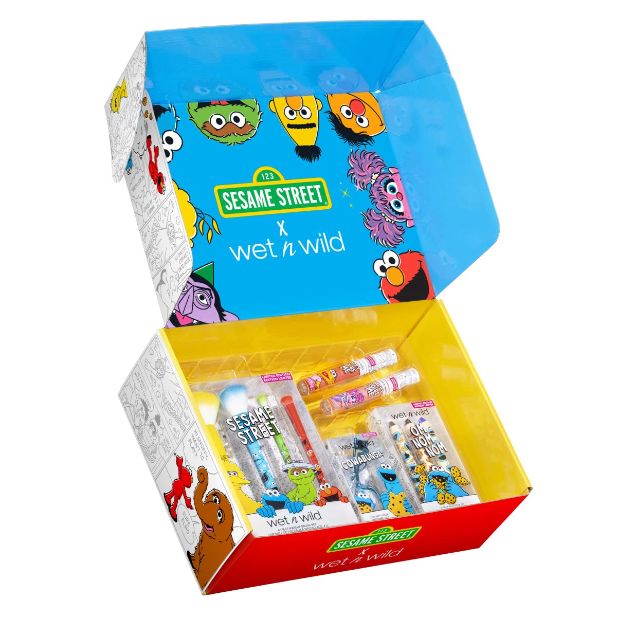 wet n wild Sesame Street Limited Edition PR Box Makeup Set with Brushes, Palettes & Lip Glosses T4688