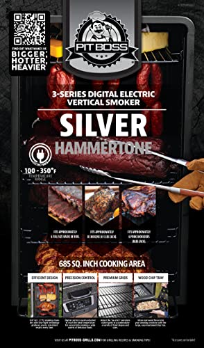 Pit Boss 3 Series Digital Electric Vertical Smoker, Silver Hammertone C804