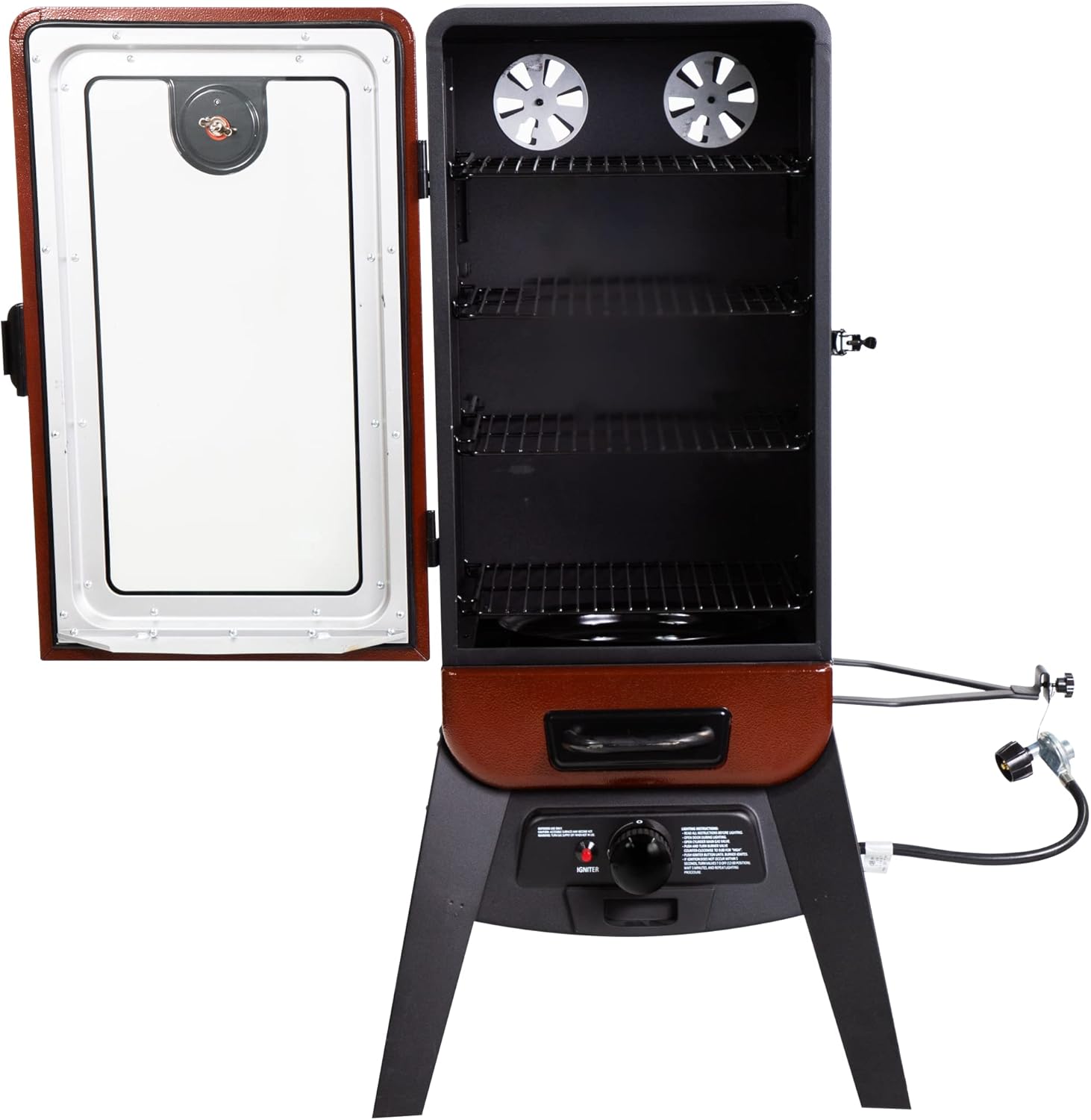 Pit Boss Grills PBV3G1 Vertical Smoker, Red Hammertone, 684 sq in P147014
