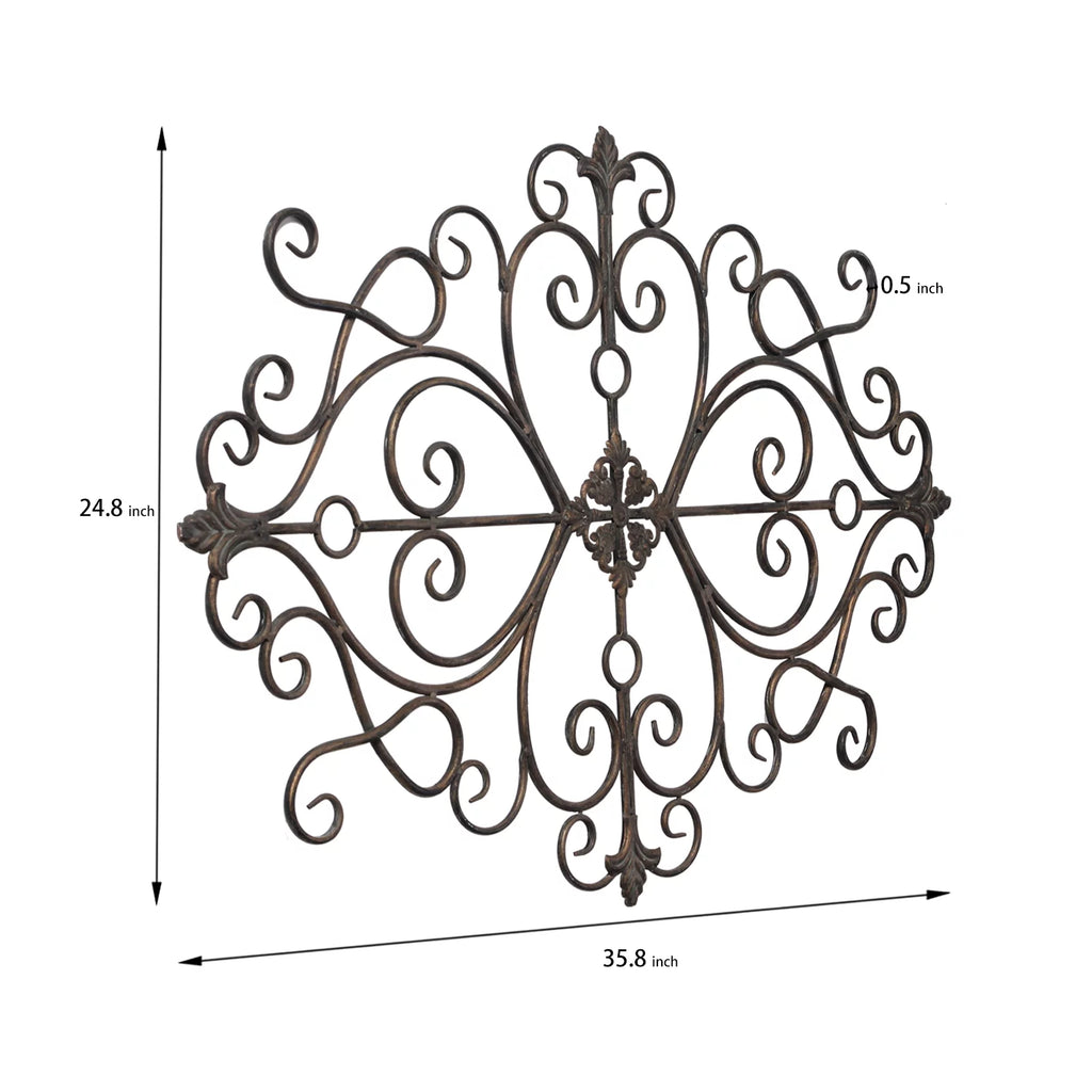 Sintosin Rustic Metal Wall Art 36" x 24" Antique Wrought Iron Decor T95152
