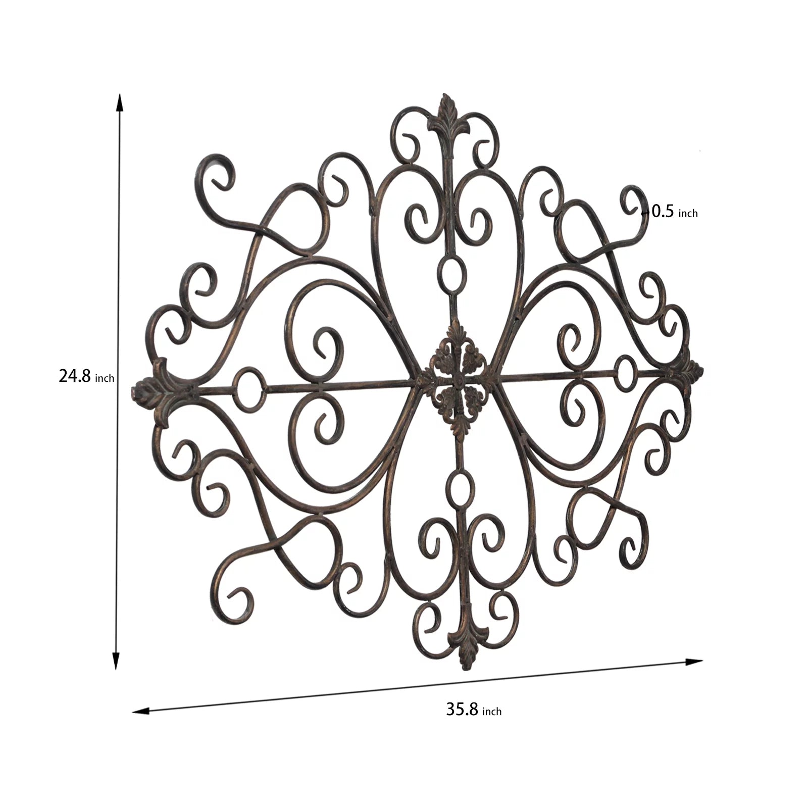 Sintosin Rustic Metal Wall Art 36" x 24" Antique Wrought Iron Decor T95152