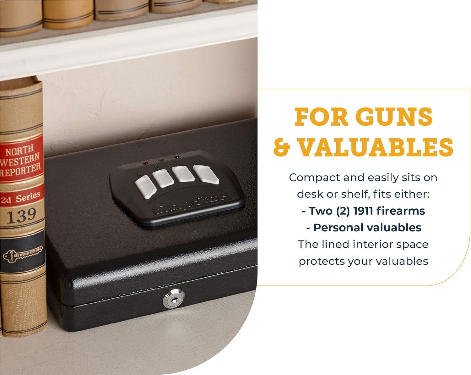 SnapSafe Gun Keypad Vault – Keypad Handgun Safe for Pistols and Valuables – Black F183861