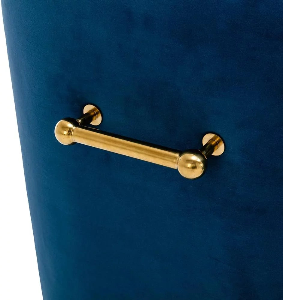Boyel Living Velvet Upholstered Dining Chair Set of 2 with Gold Legs, Navy Blue F365