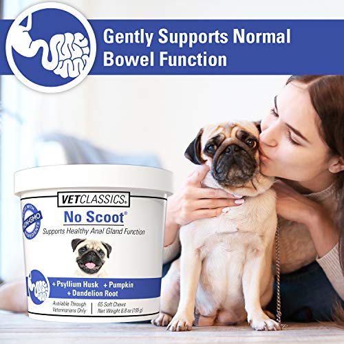 Vet Classics No Scoot Dog Supplements for Healthy Anal Gland Function – 120 Soft Chews K4311